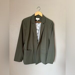 Skies Are Blue Welt Pocket Blazer-Olive